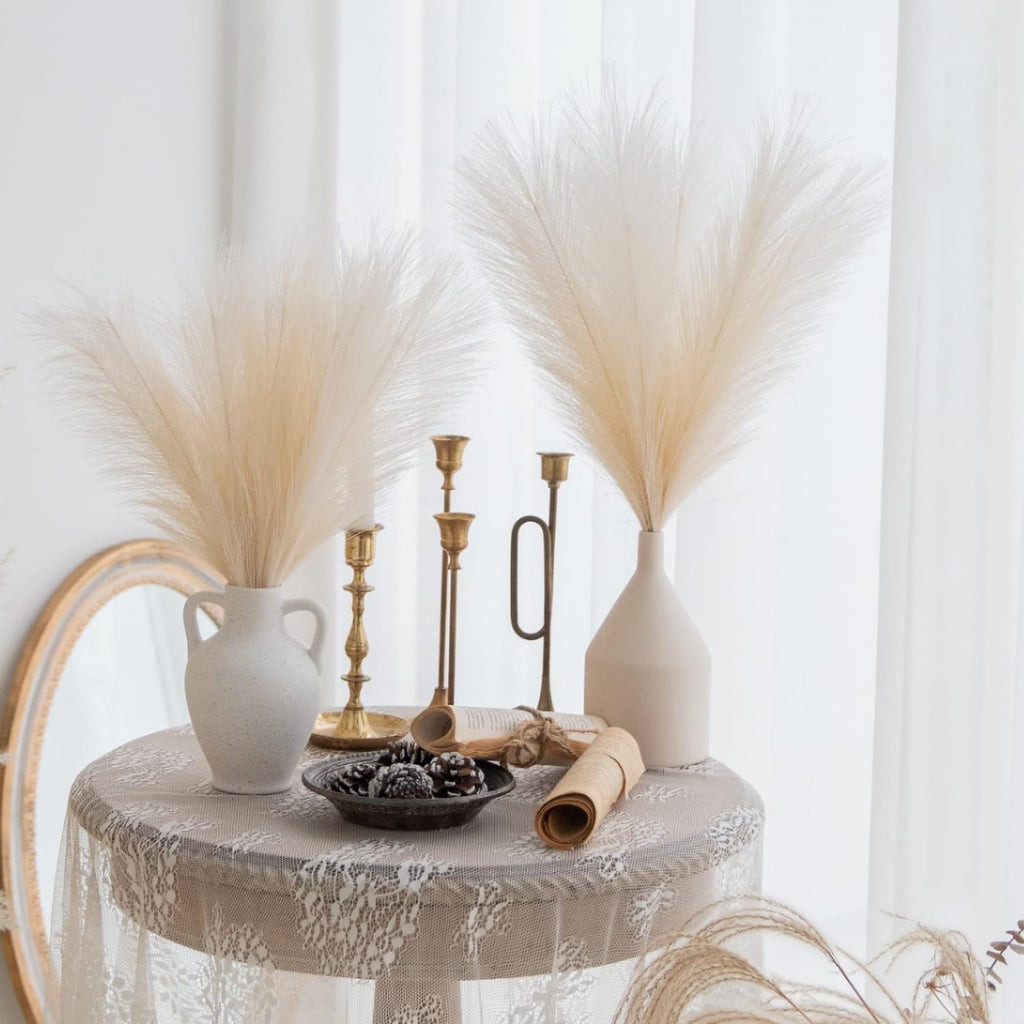 Faux Pampas Grass Decor ， 21.7 Inch Artificial Pampas Grass Blue Reed Grass, Vase Filler for Home Decor, Room, Bathroom, Wedding, Table Centerpiece - 20PCS