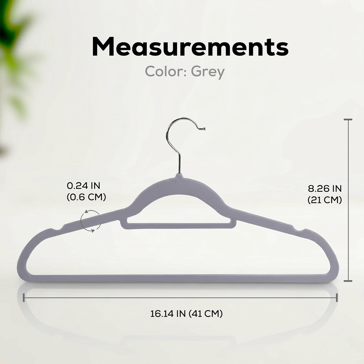 Utopia Home Velvet Hangers 20 Pack – Premium Hangers with Tie Bar - Grey