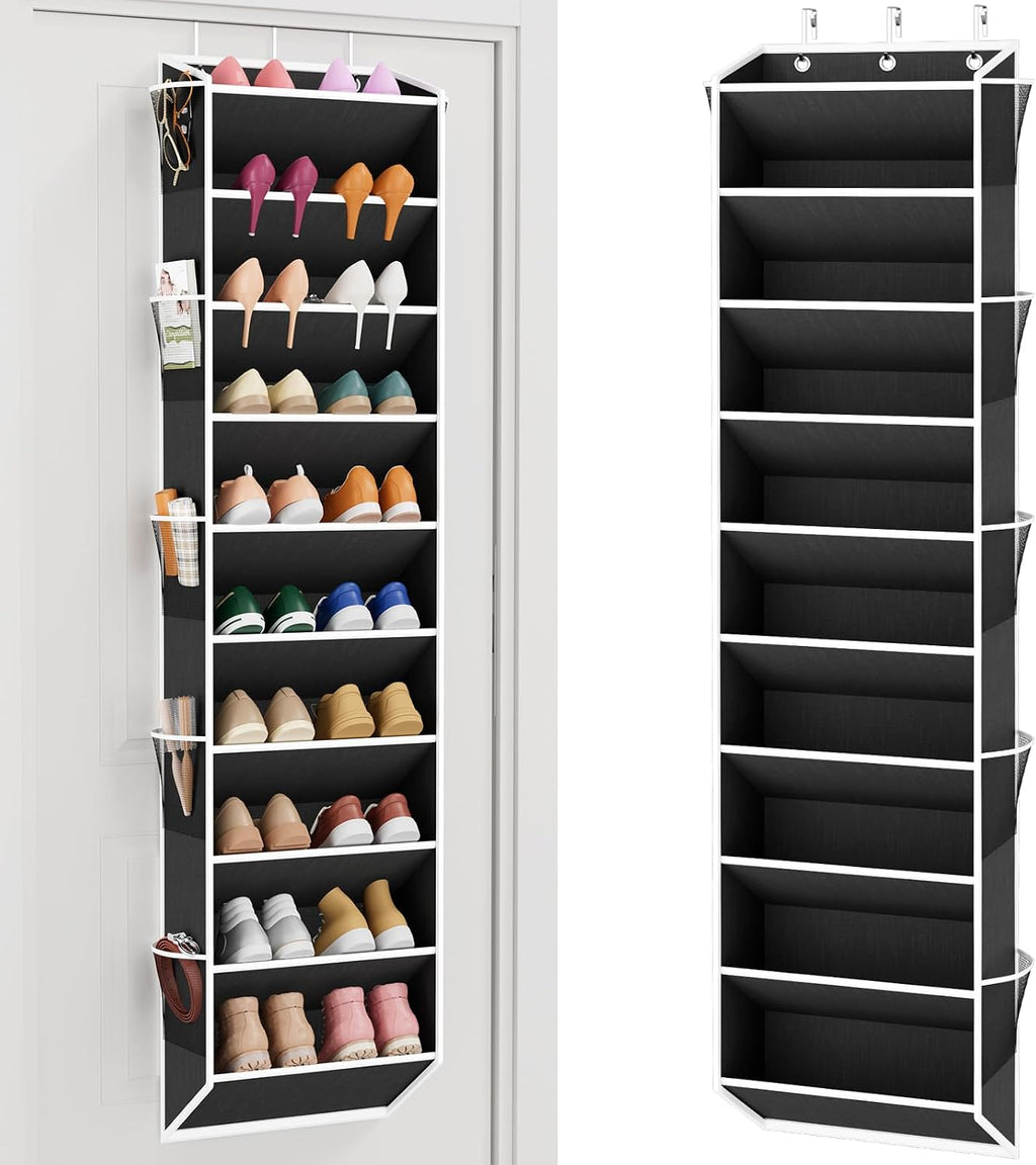 VTRIN Over the Door Shoe Organizer Hanging Shoe Rack for Closet, Black