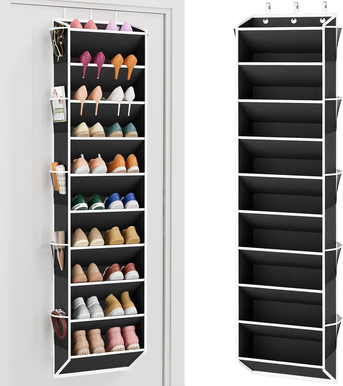 VTRIN Over the Door Shoe Organizer Hanging Shoe Rack for Closet, Black