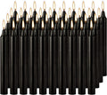 Black Taper Candles, 4 Inch, Unscented, 100% Cotton Wick, 2-Hour Burn Time, for Halloween, Rituals, Meditation, Altar, 40 Pack