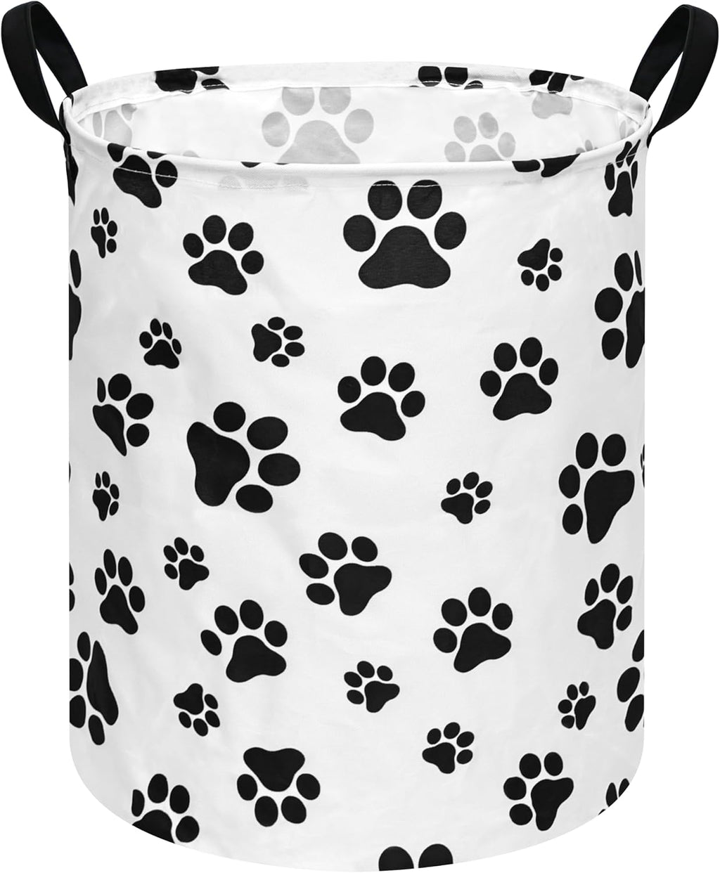 Paw Print Round Kids Laundry Basket Gift Basket Storage Laundry Hamper Laundry Basket Baby Toys Nursery Bin with Handles,Storage Basket for Kids Room Bedroom Decor