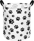 Paw Print Round Kids Laundry Basket Gift Basket Storage Laundry Hamper Laundry Basket Baby Toys Nursery Bin with Handles,Storage Basket for Kids Room Bedroom Decor