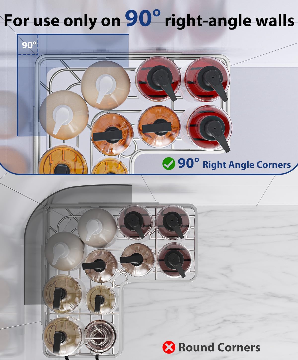 3 Pack Corner Shower Shelves, Rustproof Shower Organizer Caddy