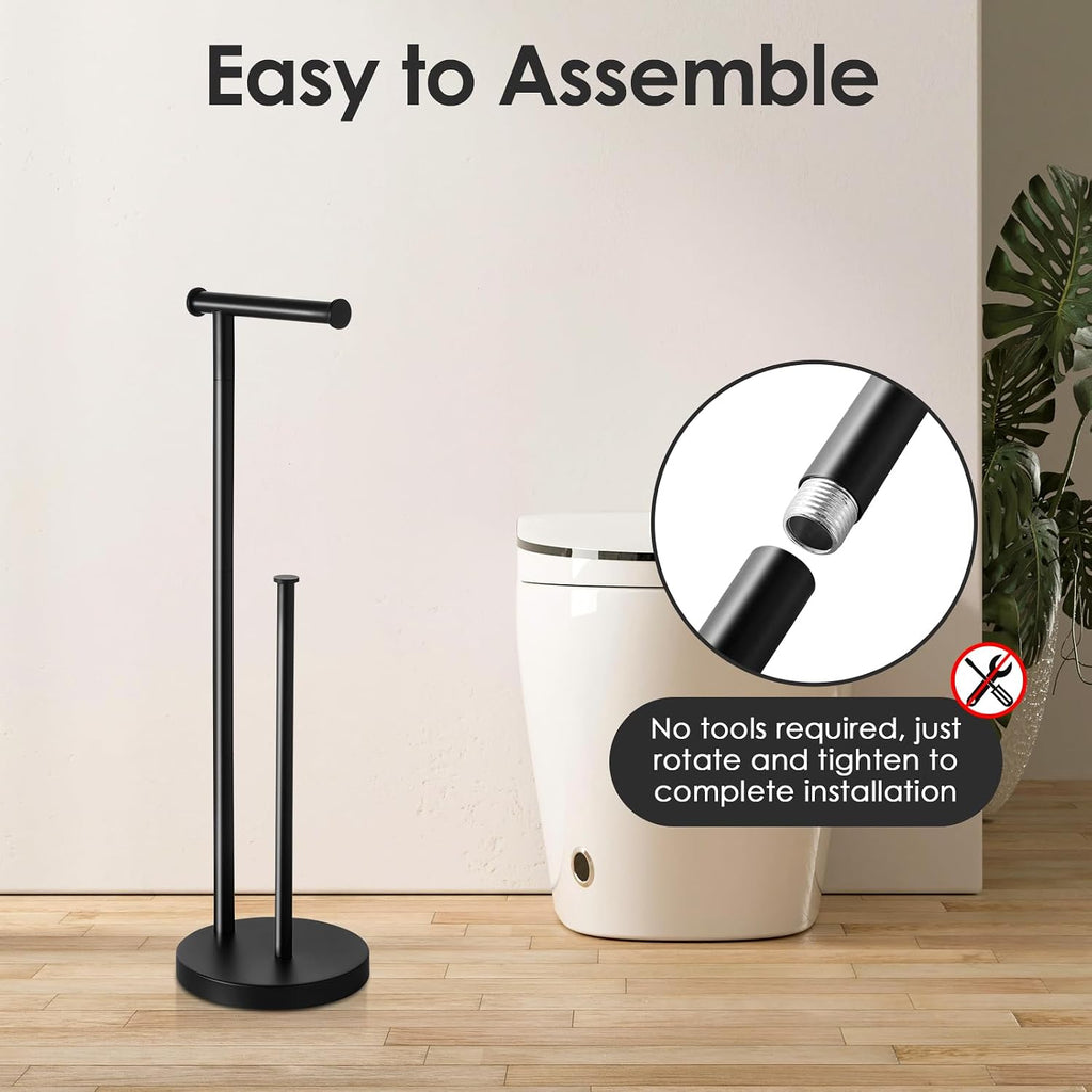 Toilet Paper Holder Stand, Bathroom Toilet Paper Stand with Large Reserve
