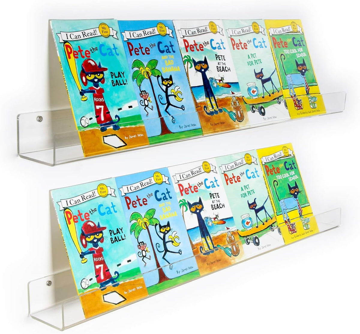NIUBEE 36”Acrylic Floating Bookshelves for Kids Wall Shelves 2 Packs