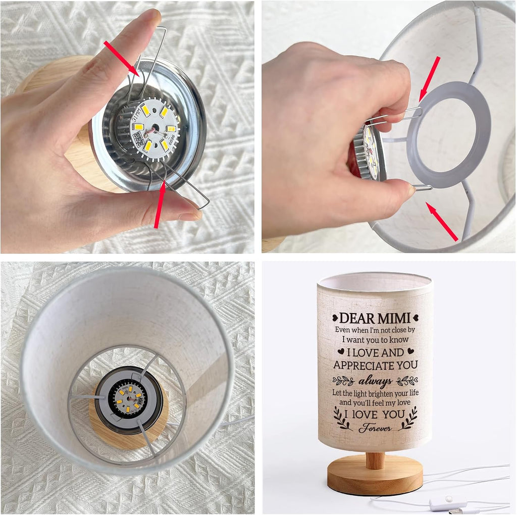 Mimi Gifts from Grandkids, Fabric Bedside Table Lamp Presents