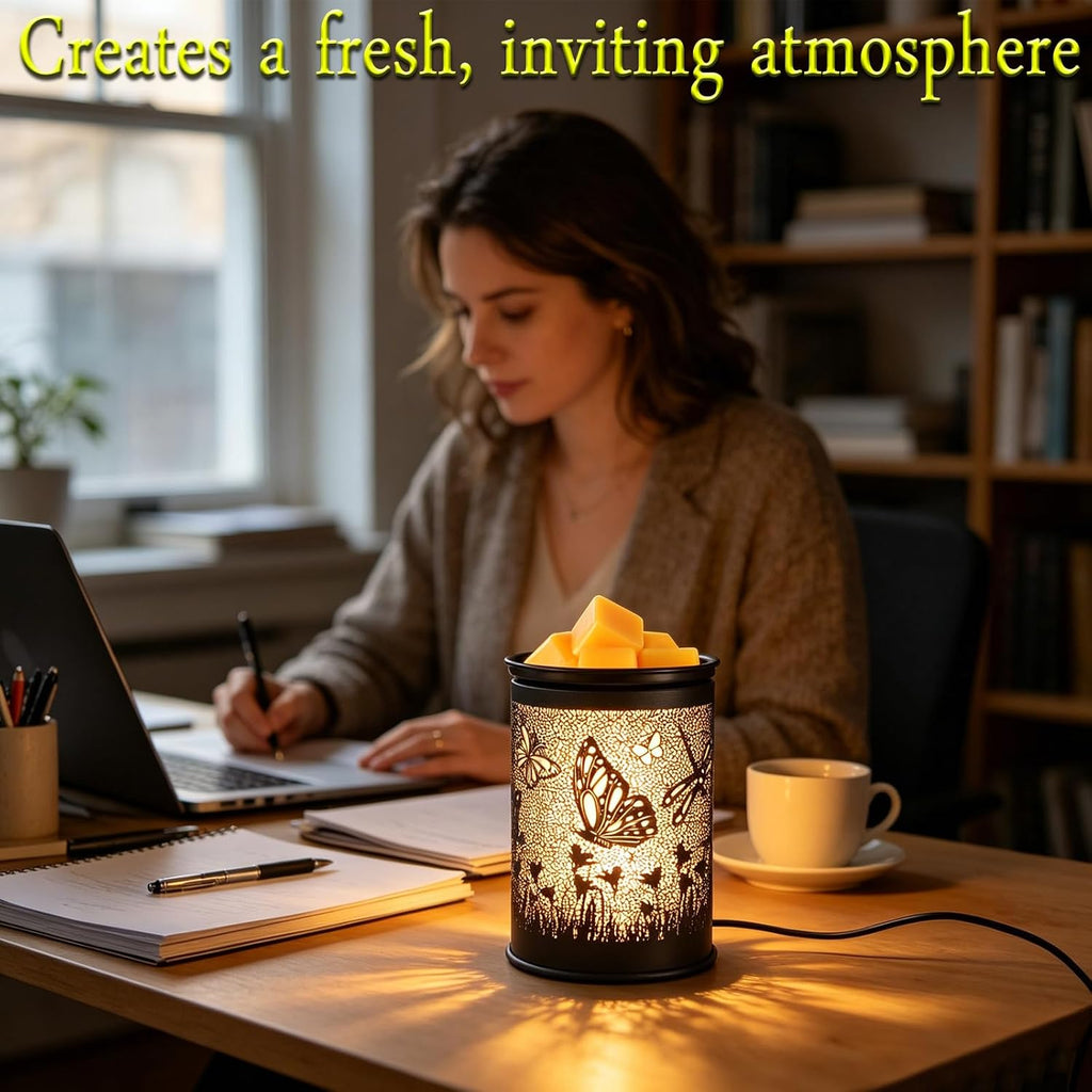 scentsy Wax Warmer for Scented Wax melt Warmer Wax Melter for Candle Making lamp Candle Warmer Plate Oil Burner for Home Decor and Gifts for Holiday （Dragonfly/Butterfly）…