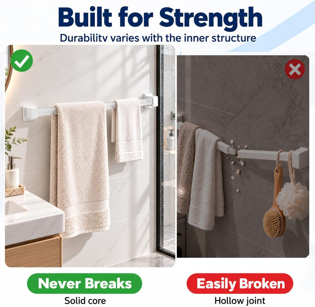 2 Pack 24 in Bathroom Towel Bar Replacement Rod with Adjustable Spring End
