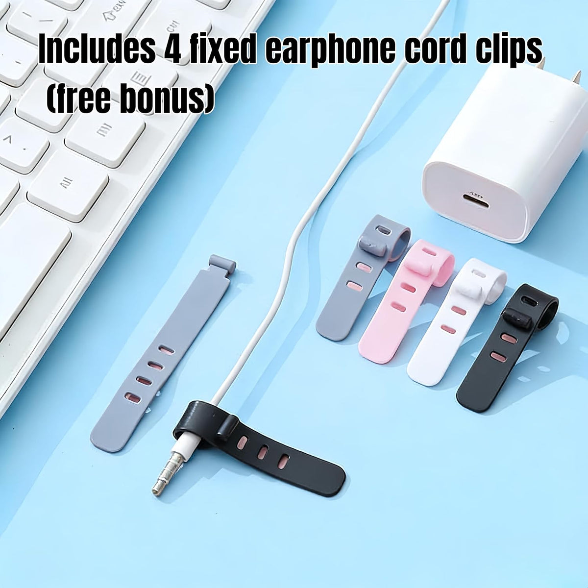 1 Large + 1 Small Cable Management Box Set – 2-Piece Cord Organizer Box, Home Office Desk Wire Storage & Cable Management Solution (Bamboo Lid/White)