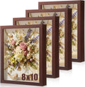 4 Pack 8x10 Shadow Box Frames, Walnut Display Case with Felt Back