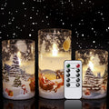 Eldnacele Santa Christmas Flameless Candles Glass with Remote and Timer