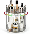 360 Rotating Makeup Organizer, 2 Tier Lazy Susan Bathroom Counter Organizer, Skincare Organizers, Spinning Perfume Organizer & Vanity Organizer Countertop (Classic Grey, 2 Tier)