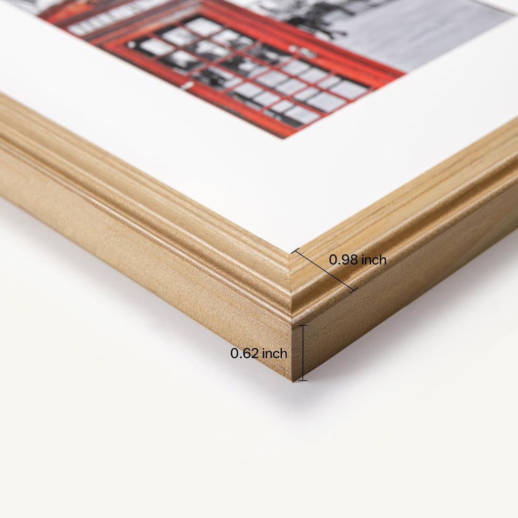 eletecpro Gallery Wall Frame Set of 10, Natural, White, Brown