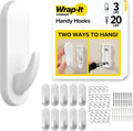 Wrap-It Storage Handy Hooks - The Fin Medium 10 Pack (White)