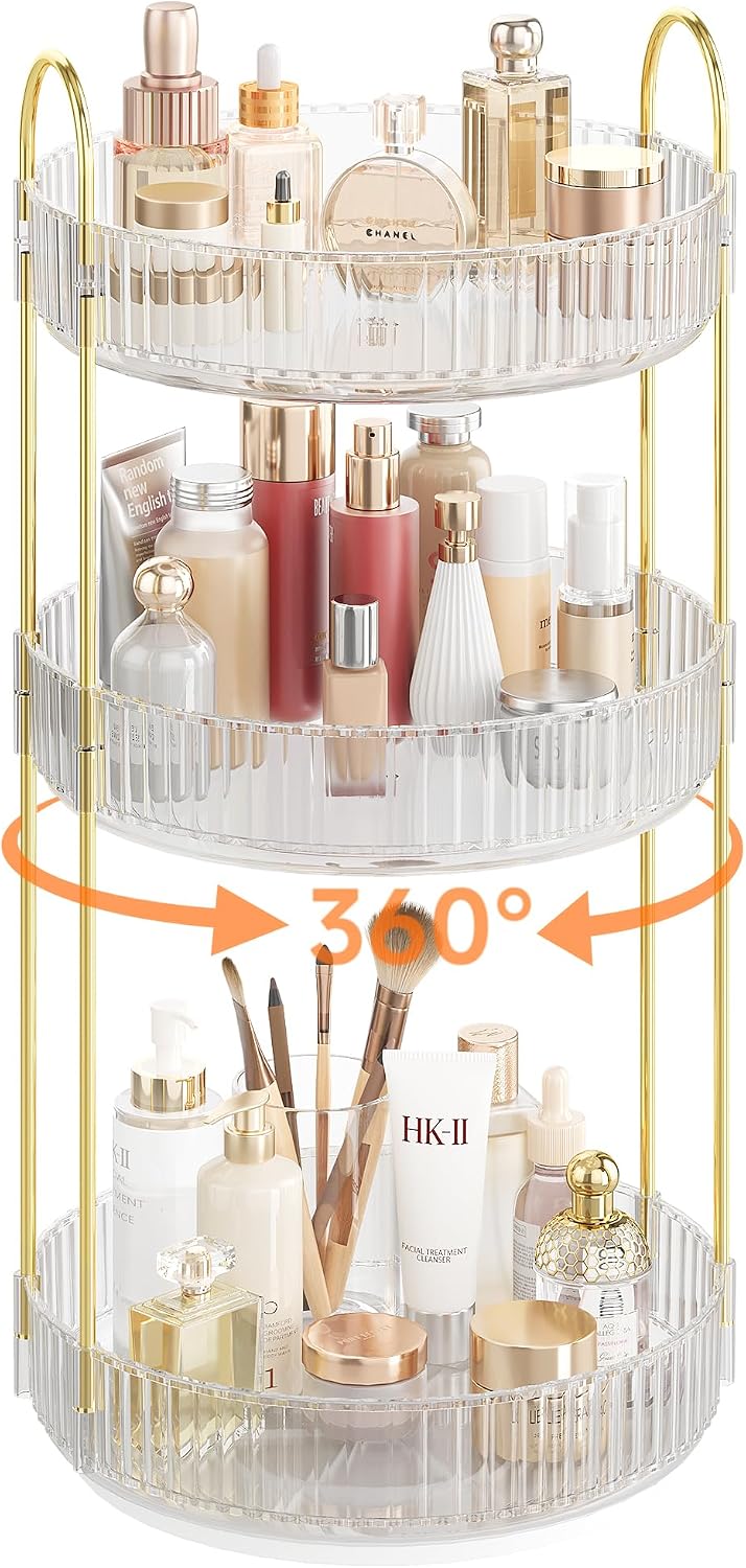 Rotating Rotating Makeup Organizer Countertop, Skincare Organizers