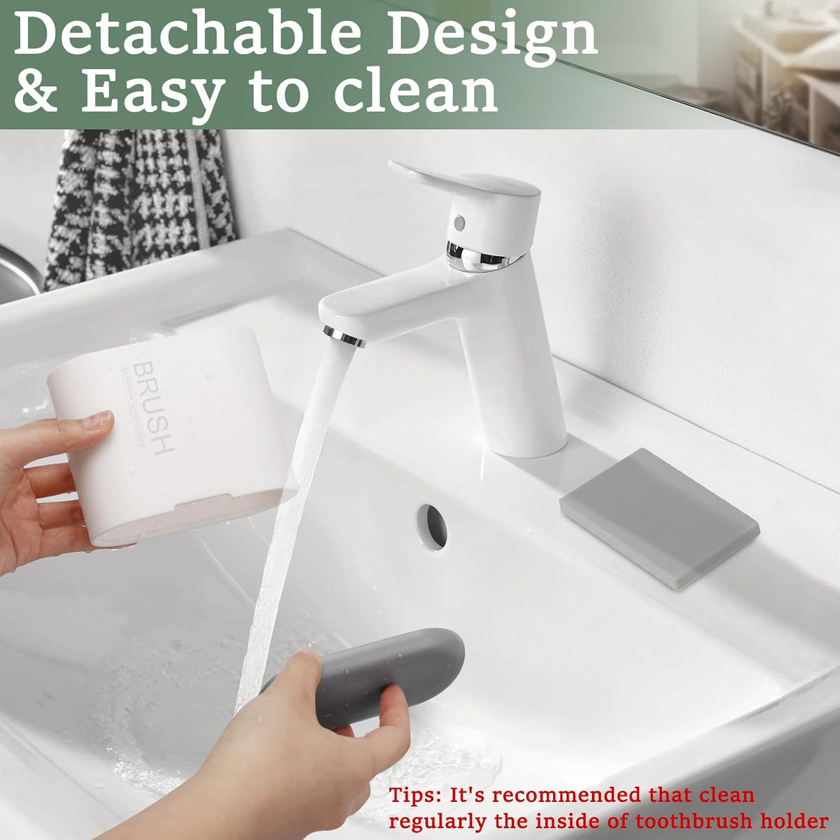 Toothbrush Holders Toothpaste Organizer for Bathrooms, White, Small