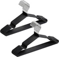 Amber Home 20Pack Black Rubber Coated Metal Coat Hangers, Non Slip & Sturdy