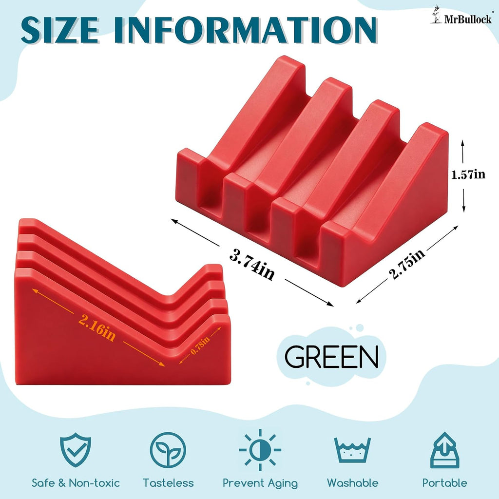 Self Draining Silicone Soap Dish Holder Waterfall Tray, 1 Pack Red