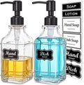 JASAI 2Pack Hand & Dish Glass Soap Dispenser with Black Rust Proof Pump