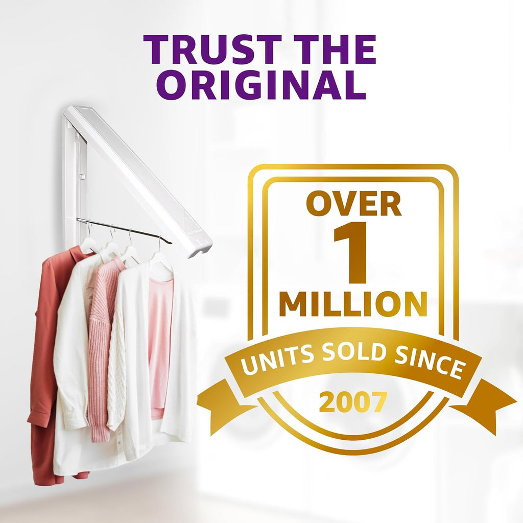 InstaHanger with Over-the-Door Bracket, Retractable Laundry Rack, 1 Pack