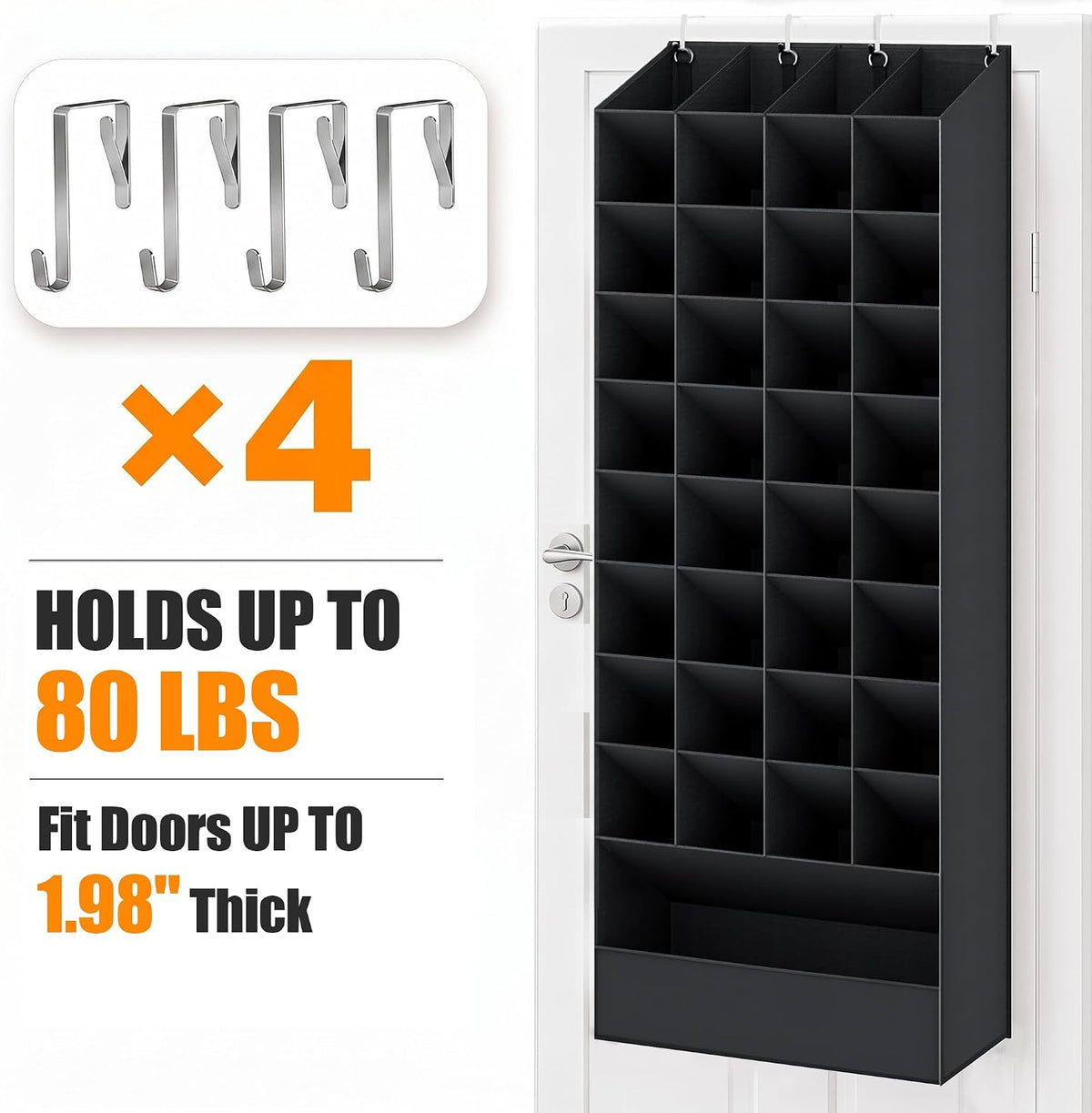 UVIAHOMI 30-40 Pairs Over the Door Shoe Organizer, 36 & 1 Big Boot Pockets