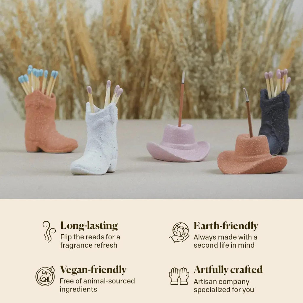 Paddywax Nashville Cowboy Boot Soy Wax Candle, Cactus Flower, 6 oz