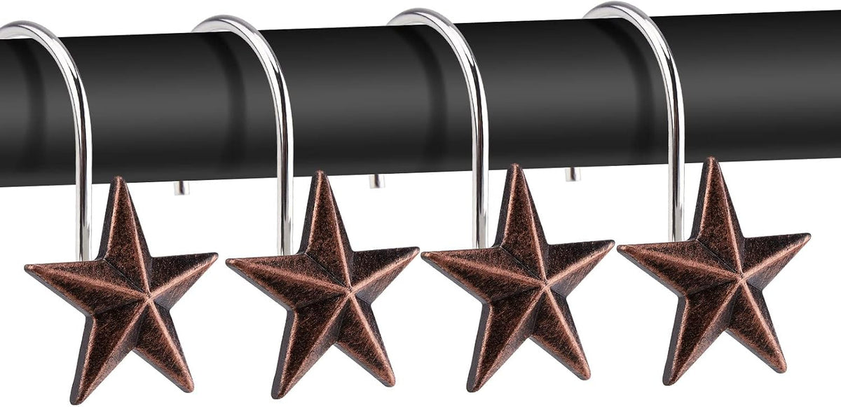 AGPtek Star Shower Curtain Hooks, 12PCS