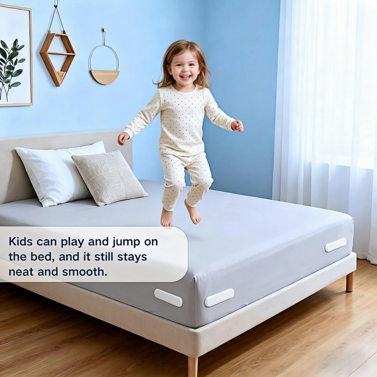 Bed Sheet Holders for Corners, Lock Sheet Holders, 4Pcs White Fitted Sheet Holders Keep Sheets Firm & Tight,Durable Heavy Duty Bed Sheet Clips, Sheet Locks, Fit All Mattress Easy Install