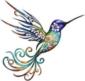 Harikikochuu Metal Hummingbird Wall Decor - Abstract Hummingbird Outdoor Wall Art Metal Bird Wall Decor for Garden Patio (Colorful, 11.8 x 11in)