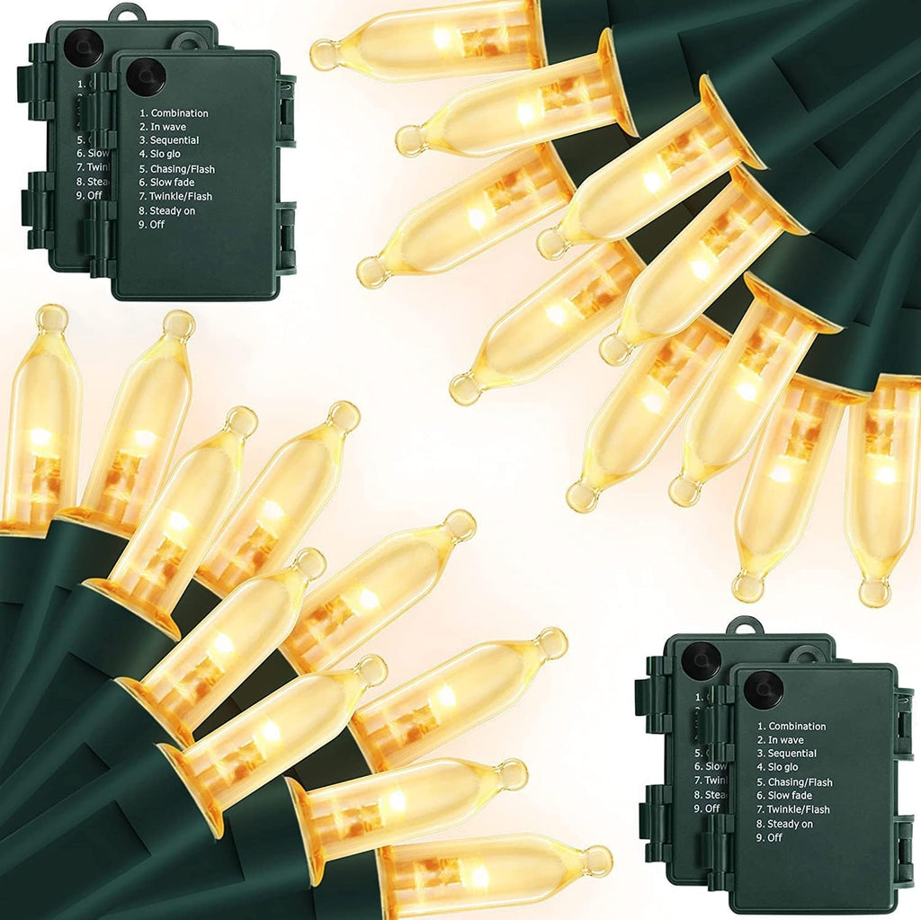 Battery Operated Christmas Lights, 4 Pack 17ft 50 LED Mini