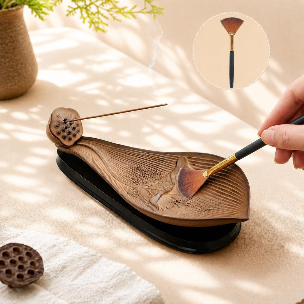 9.8" Lotus Incense Holder Ceramic Large Ash Catcher Tray