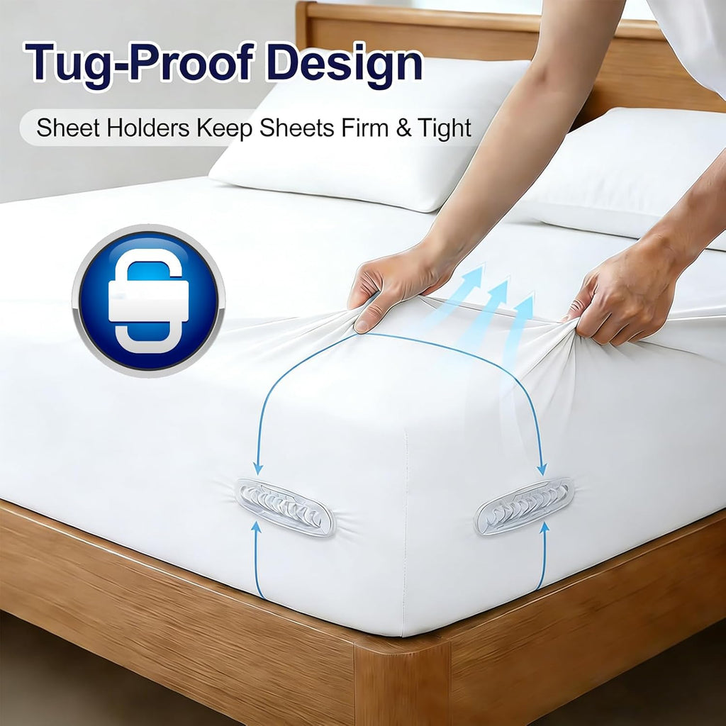 Bed Sheet Holders Keep Sheets Firm&Tight,Easy NoLift Installation Fasteners