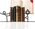 Metal Bookends People Book-end, Decorative Cute Book Ends for Shelves in Home Office Desk, Bookshelf Decor & Gift, Stable Storage (Yoga Dancer Black)