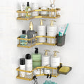 AKTECKE Corner Shower Caddy Bathroom Organizer: Adhesive Shower Rack Bathtub Shelves - 3Pack No Drilling Shower Shelf - Stainless Steel Organizer