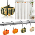 Reallnaive 12 Pcs Pumpkin Fall Shower Curtain Hooks Farmhouse, Green