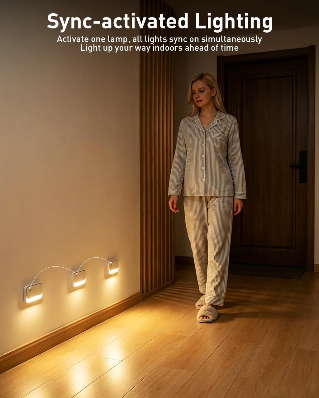 Diomart Motion Sensor Night Lights, Sync LED Stair Lights Indoor, 6Pack