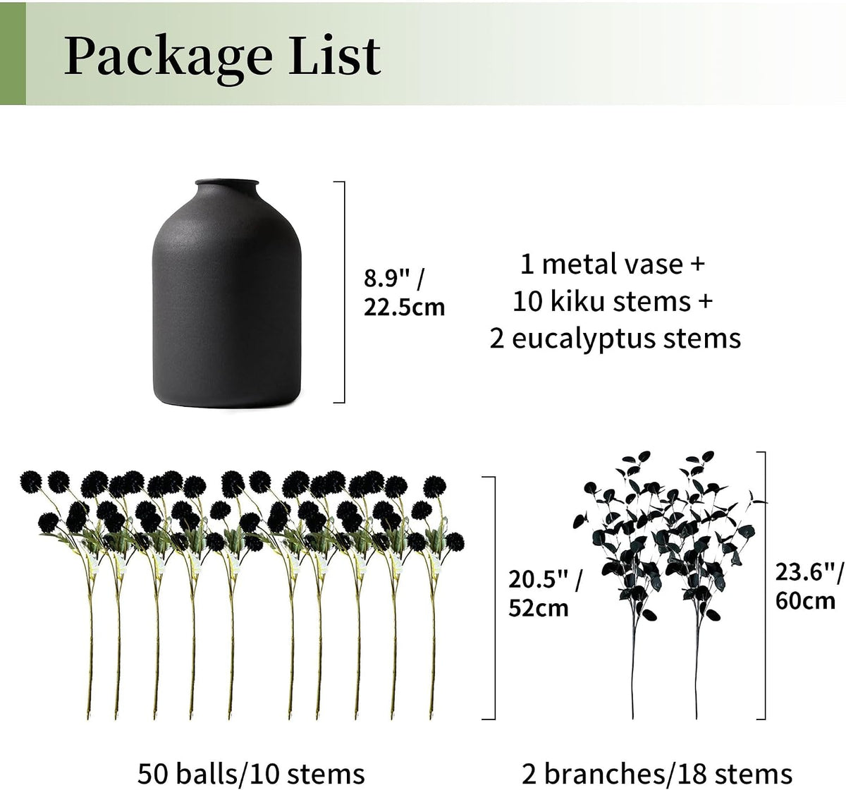 BLOSMON Black Flowers Artificial for Dining Table Centerpieces Decor