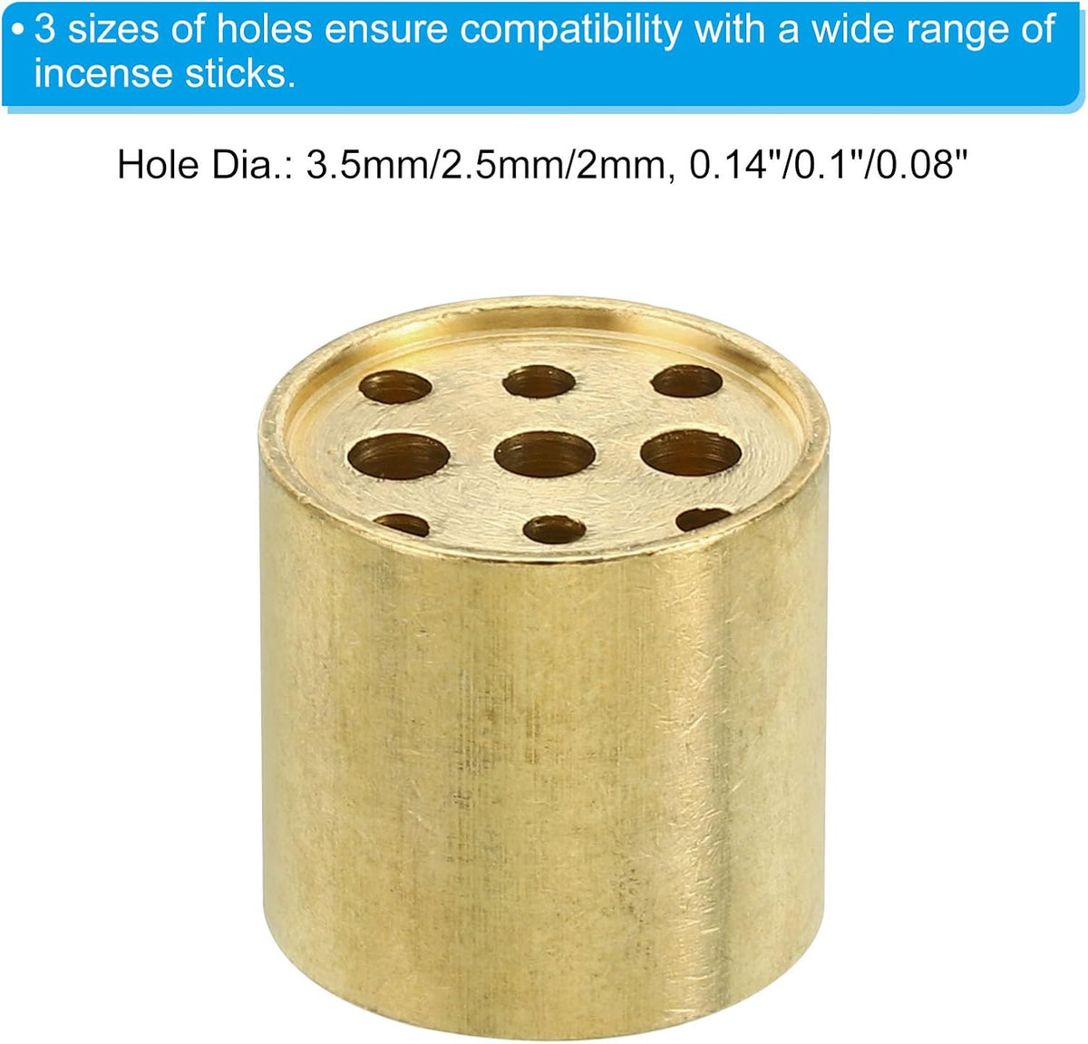 PATIKIL 2Pcs Brass Incense Cone Burner Stick Holder 0.8" Dia.0.8" Tall