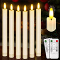 Flameless Taper Candles , Led Flickering Flameless Candlesticks (Ivory)
