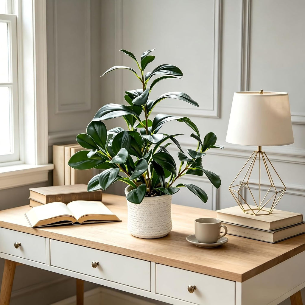 AlphaAcc 16“Artificial Ficus Plant, Faux Plant Home Kitchen Bathroom Decor