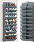 Over the Door Shoe Organizer, 20-30 Pairs Shoe Storage, 10-Tier, Grey