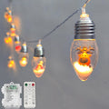 Christmas Lights Indoor Battery Powered 8Ft 12 LED Christmas Snow Globe Lights with Timer, Classic Xmas String Light for Indoor Bedroom Party Vintage Xmas Decor