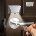 Motion Sensor Keyhole Light, Wireless Battery Operated LED Night Light for Door Lock, Cabinet & Stairway, Auto On/Off Infrared, Magnetic/Adhesive/Screw 3-Way Mount, Silver
