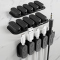 Chargeworx Magnetic Cable Holder Cable Management Multipurpose Desktop Cable Management System, 10-Pack, Great for USB-C, Lightning, Micro-USB & Other Cables Sticks to Any Surface (Black - 10 Pack)