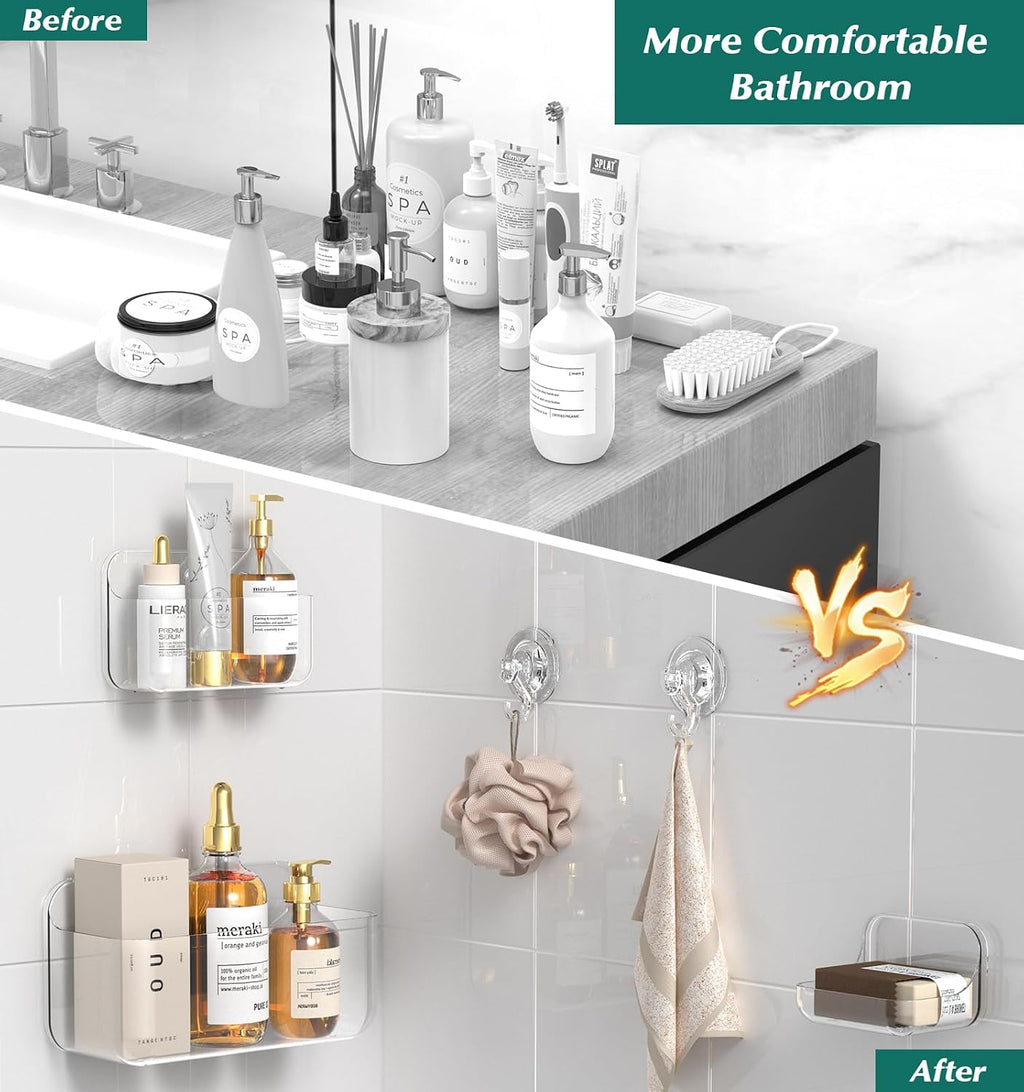 Shower Shelves 5 Pack Clear Acrylic Bathroom Organizer Caddy