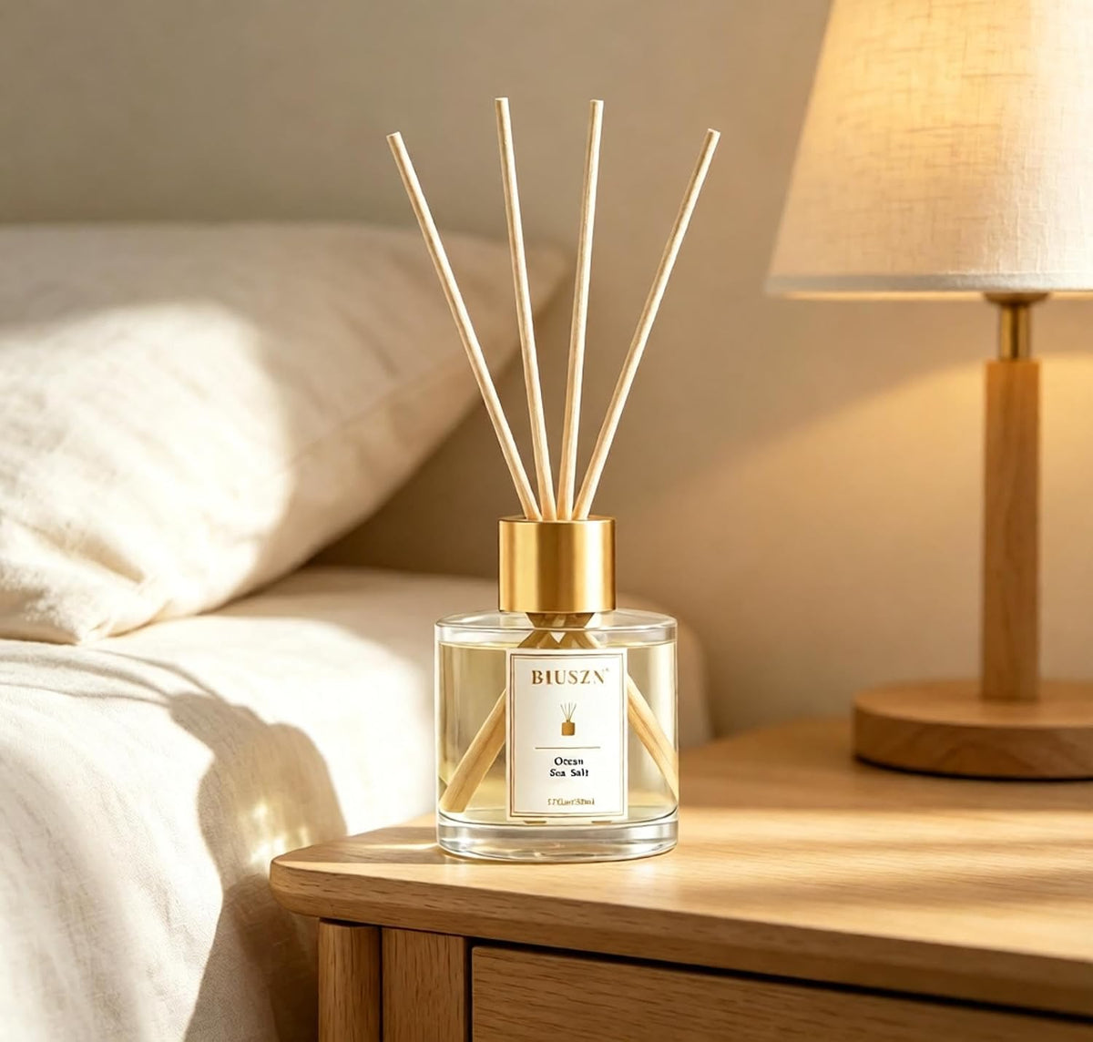 Reed Diffuser Set of 3, 50 ml Jasmine Lily/Citrus/Ocean Sea Salt