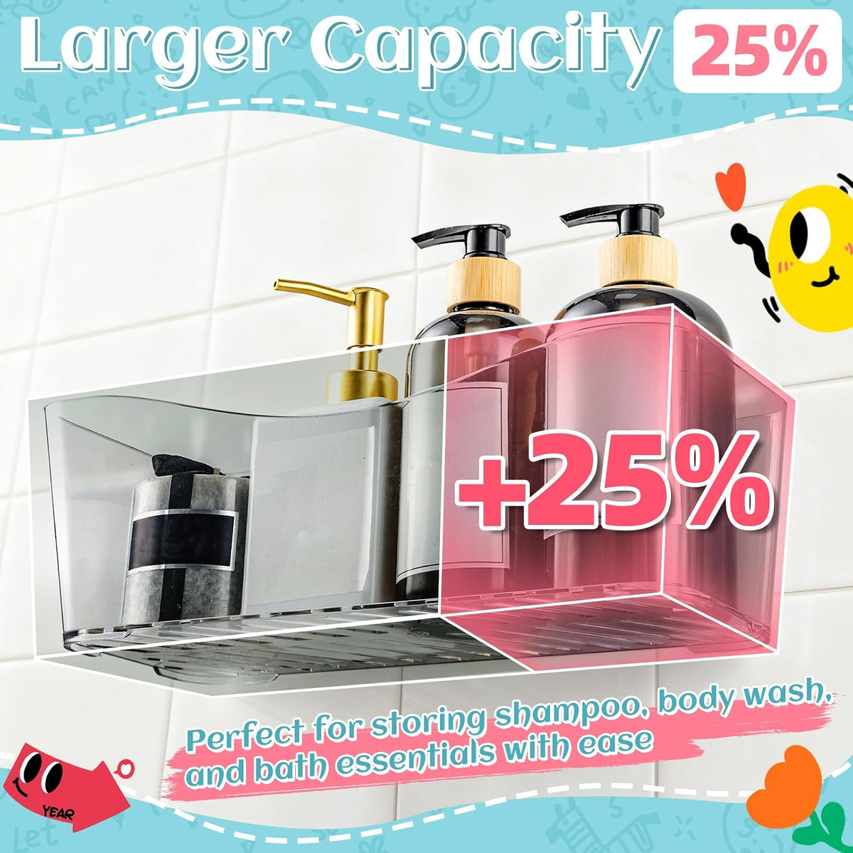 MIUKAA 2 Pack Bath Toy Storage Holder, Clear Bath Toy Organizer (2 US Gal)