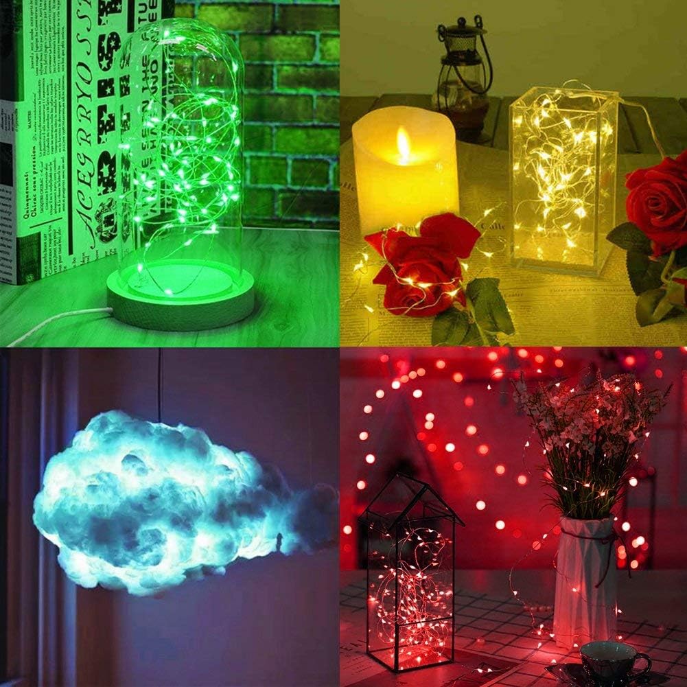 VOOKRY 8 Pack 30 LED Fairy Lights Battery Operated-10 ft Mini Copper Wire String Lights Firefly Starry Moon Lights for DIY Crafts Wedding Party Table Centerpieces Bedroom Costume Christmas(Multicolor)