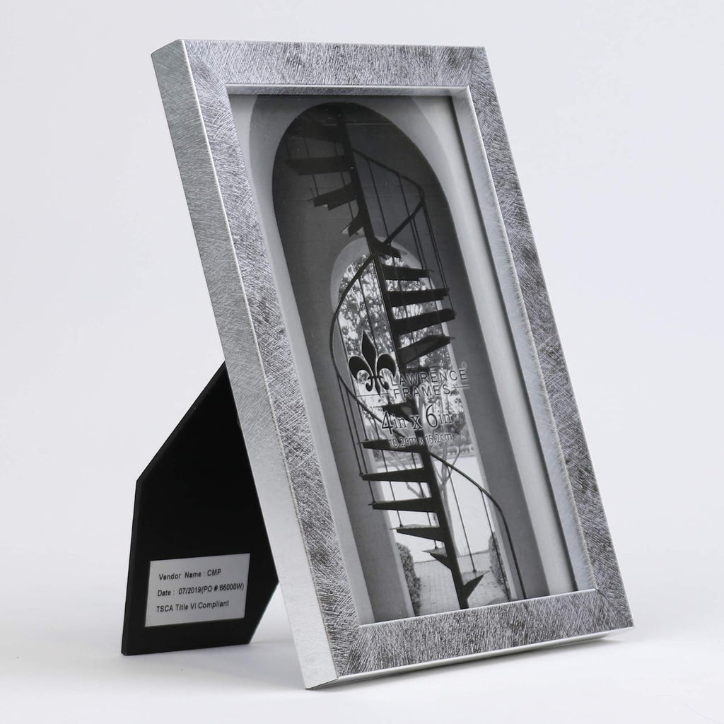 Lawrence Frames Chloe Contemporary Picture Frame, 4x6, Silver